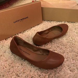 Lucky Brand Emmie leather flats, Brown, SZ 6.5